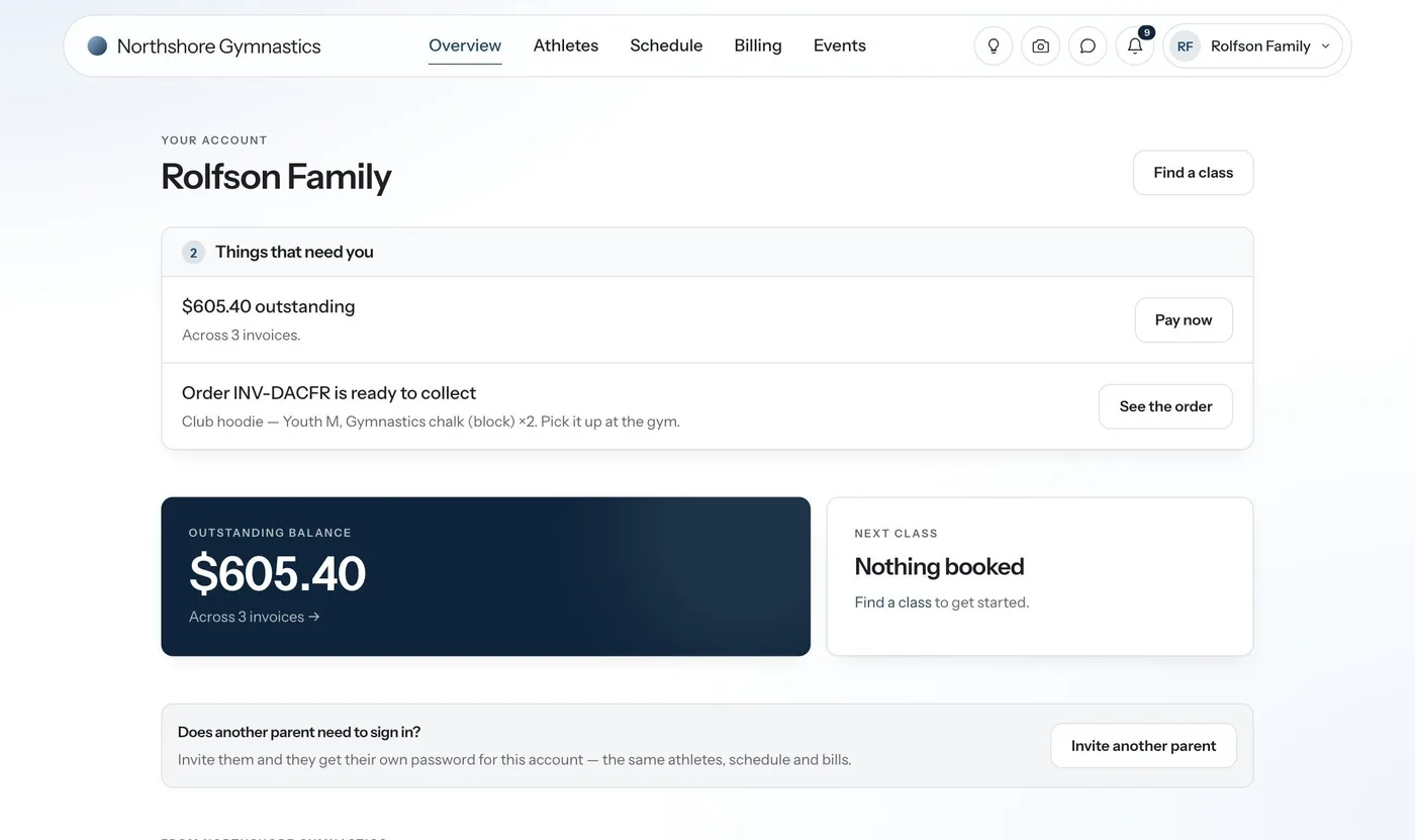 A parent’s account: what needs them, the balance and the next class